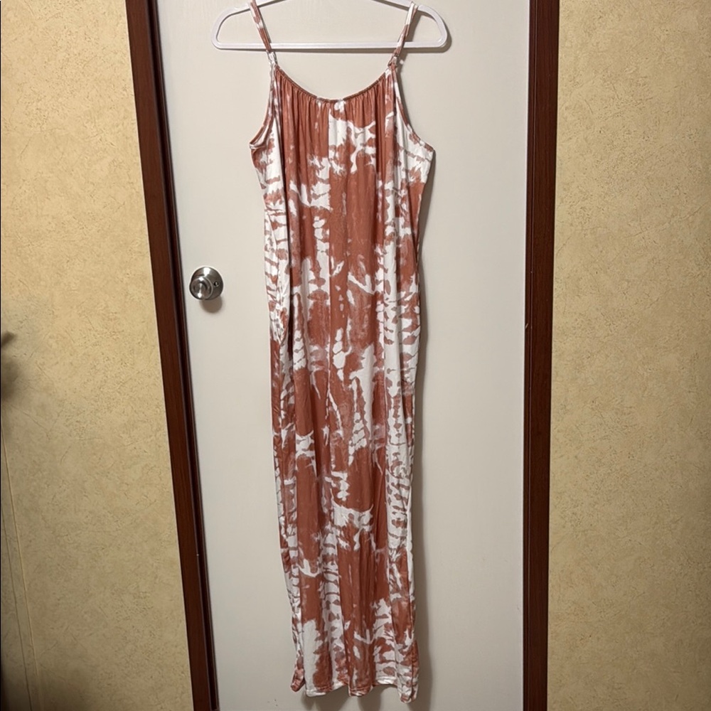 Elegant Tie-Dye Pant Jumpsuit With Adjustable Straps Size 2XL